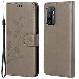 Læderetui Sommerfugle Samsung Galaxy A53 Grå