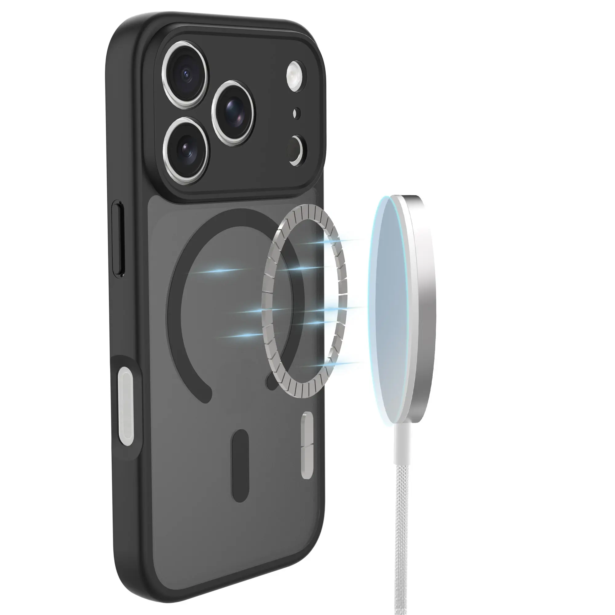 Magnetic Hybrid Skal iPhone 18 Pro Max Frosted Black