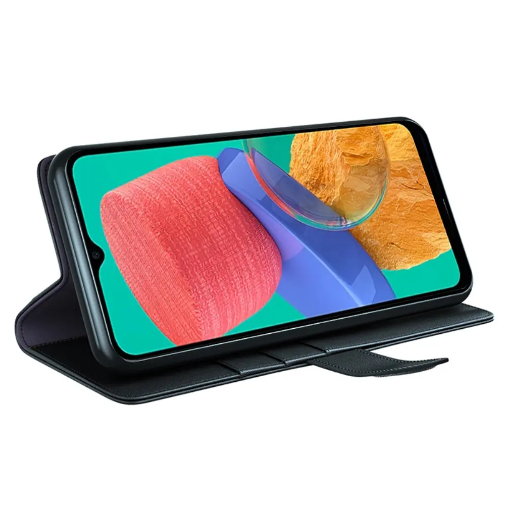 Äkta Läderfodral Motorola Moto G54 Svart