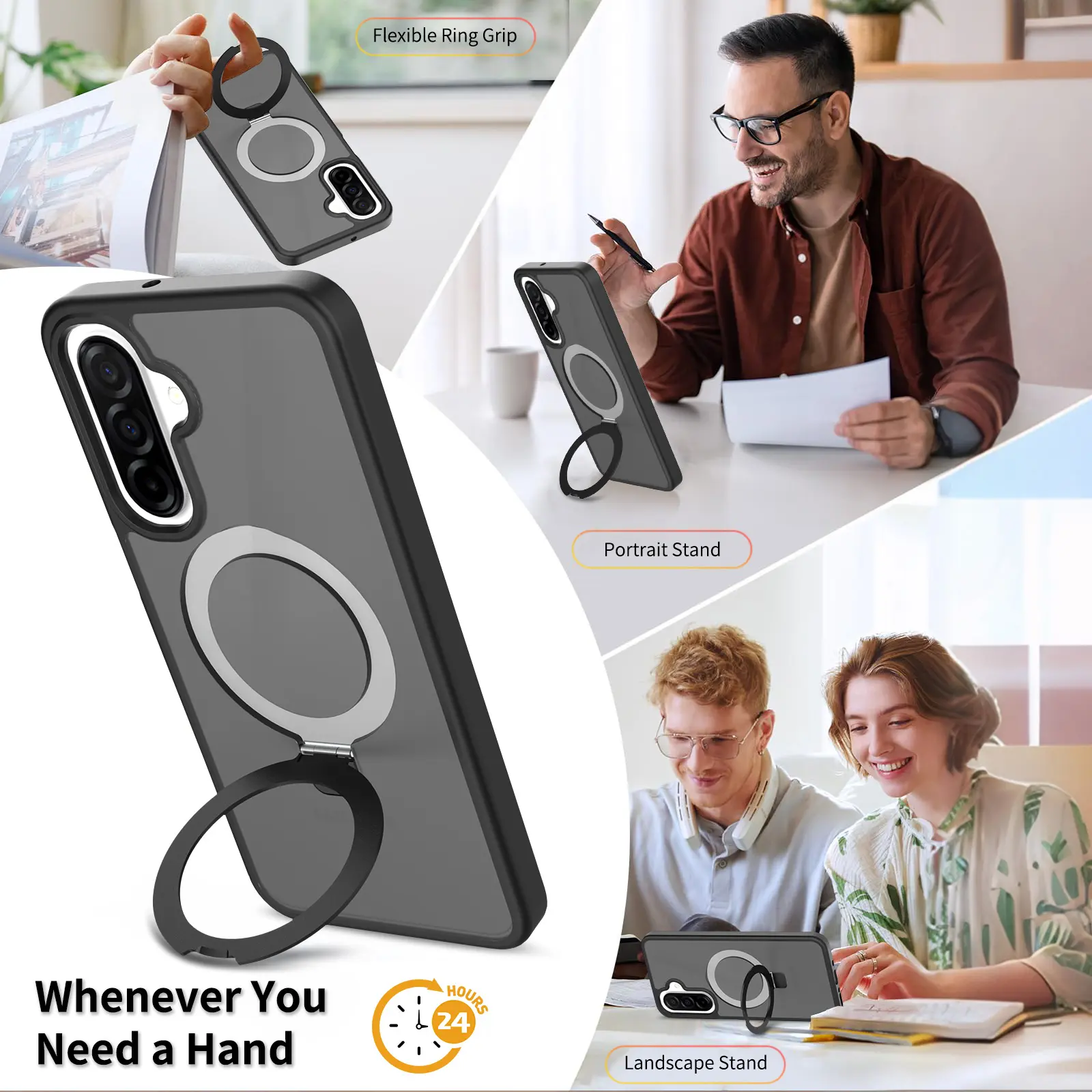 Hybridskal Magnetic Ring Samsung Galaxy A17 Svart