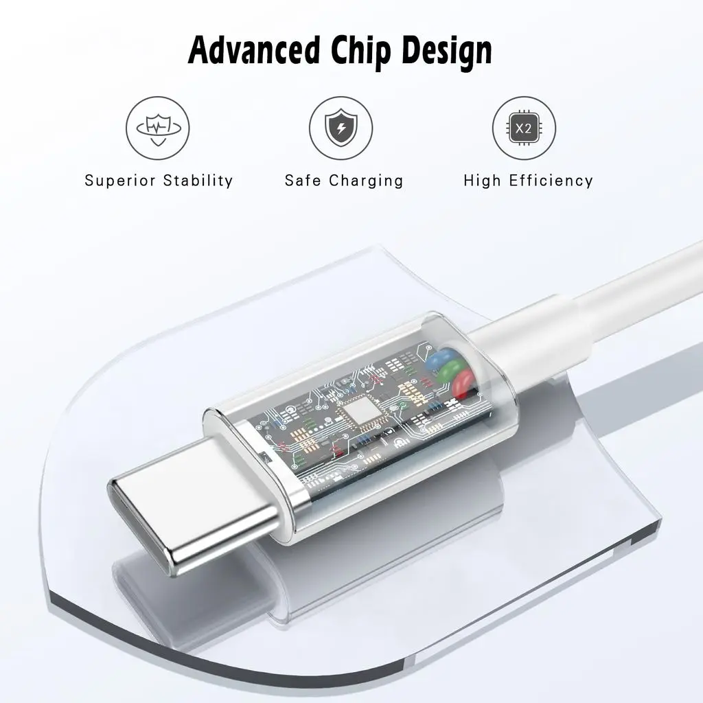 USB-A till USB-C-kabel PD 1m Vit