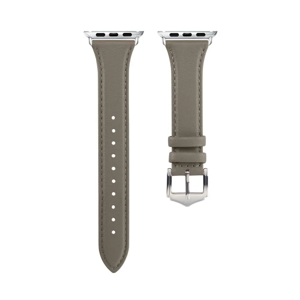 Slim Läderarmband Apple Watch Series 8 41mm Grå