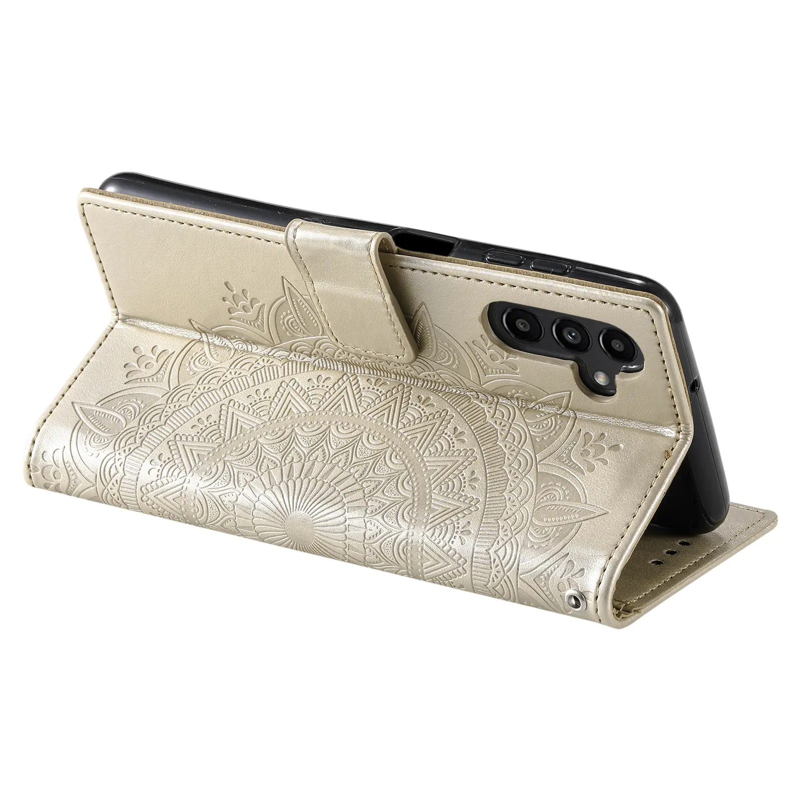 Läderfodral Mandala Samsung Galaxy S25 FE Guld