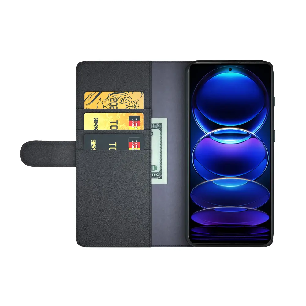 Äkta Läderfodral Xiaomi Redmi Note 12 Pro Svart