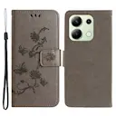 Læderetui Sommerfugle Xiaomi Redmi Note 13 4G Grå