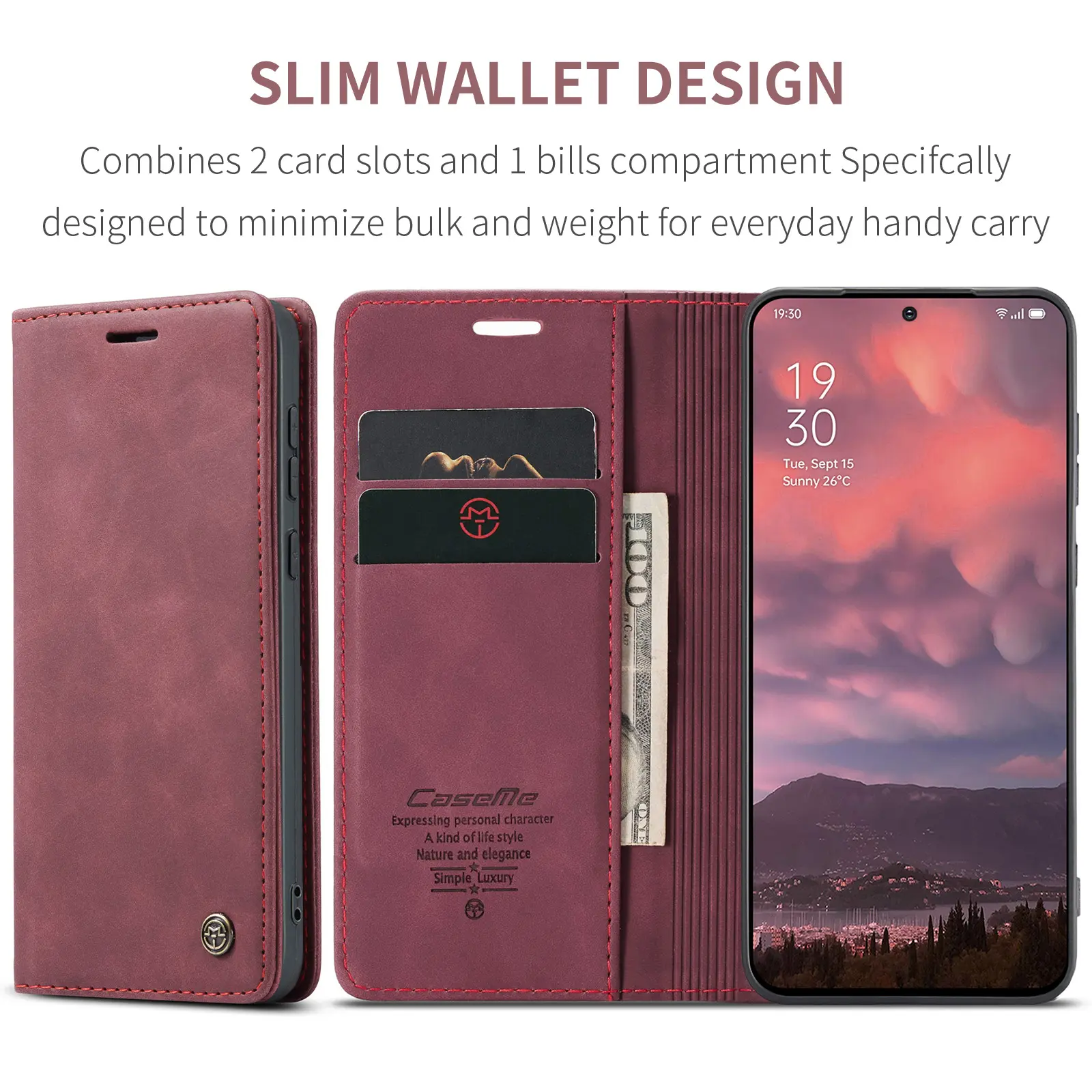 Slim Plånboksfodral  OnePlus 15 Röd