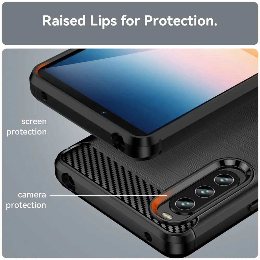 Sony Xperia 10 IV Skal TPU Brushed Svart