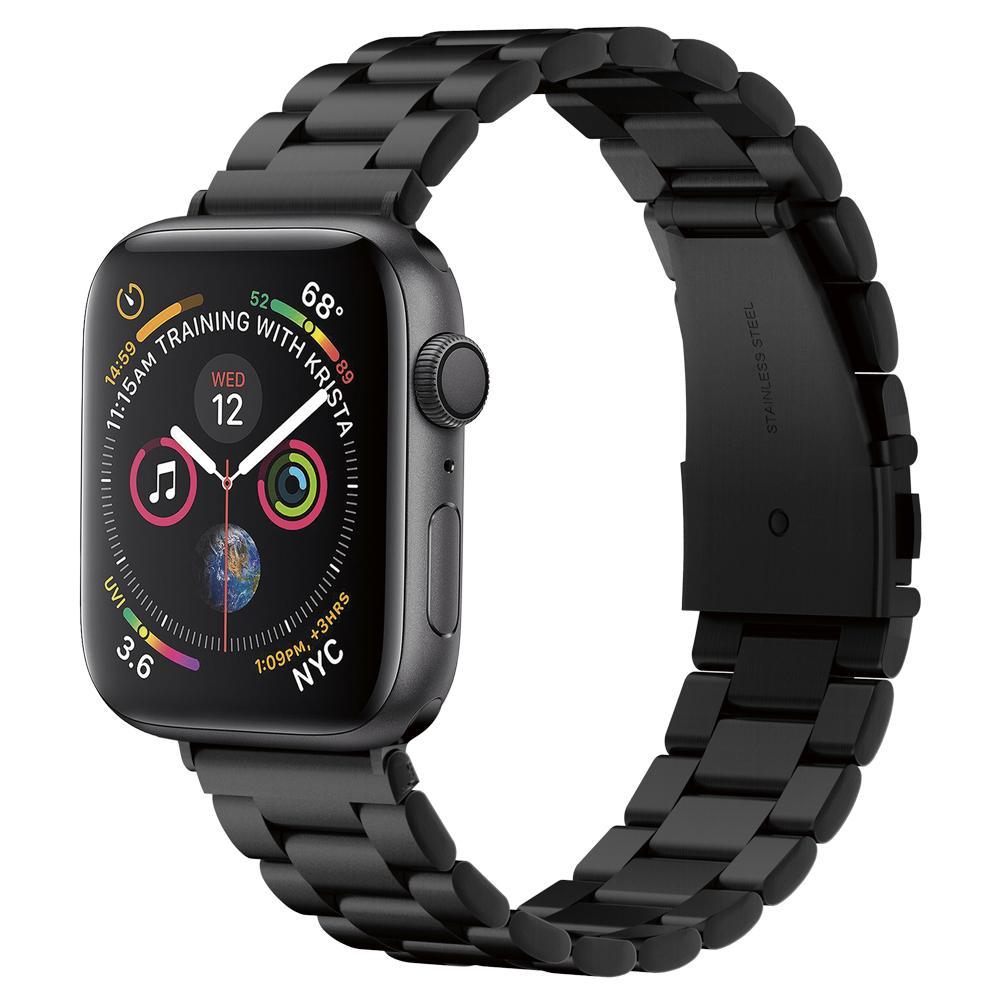 Spigen Apple Watch SE 3 44mm Modern Fit Metal Band Black - Klokkereim - Stilig og komfortabelt tilbehør til din smartklokke