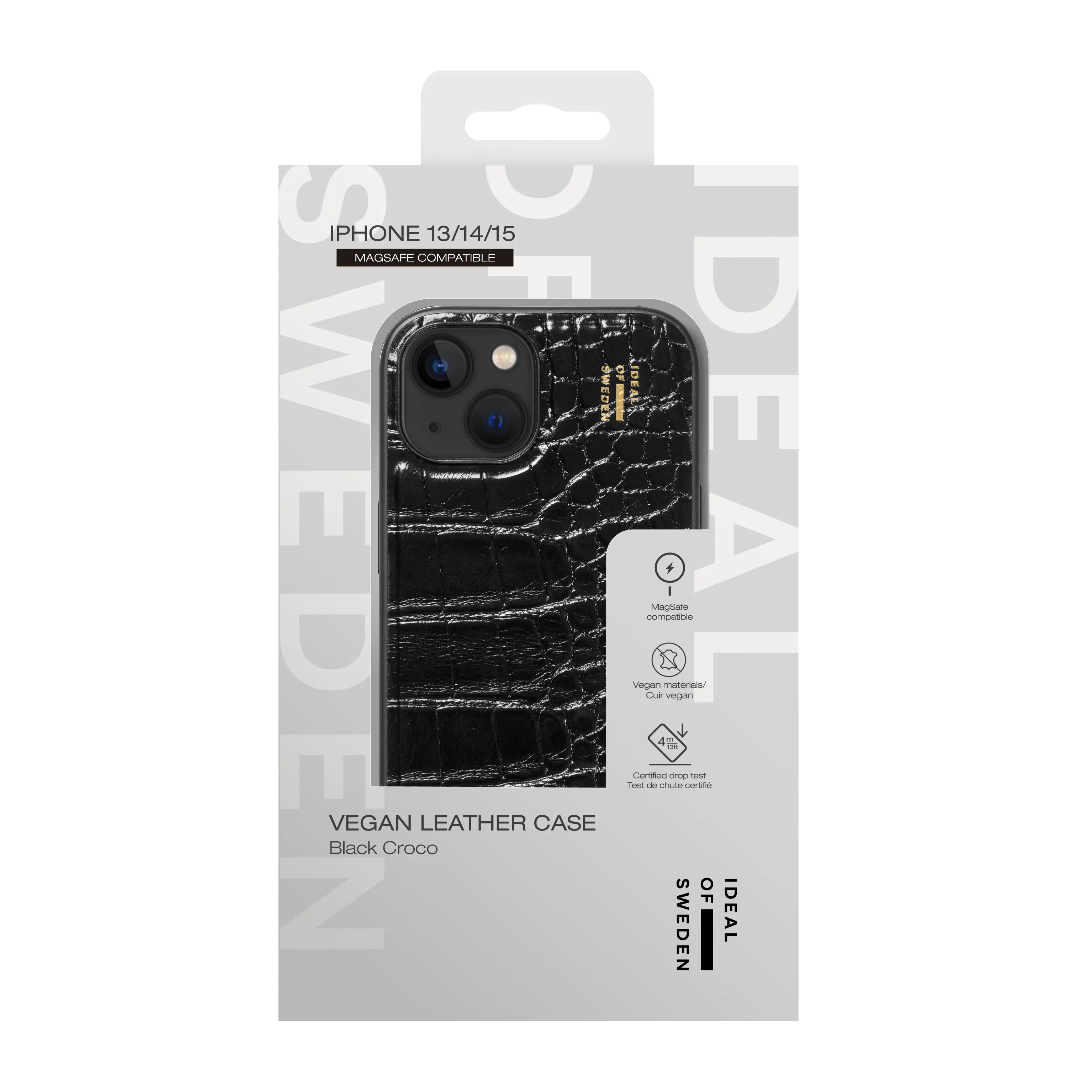 Vegan Leather MagSafe Case iPhone 16e Black Croco