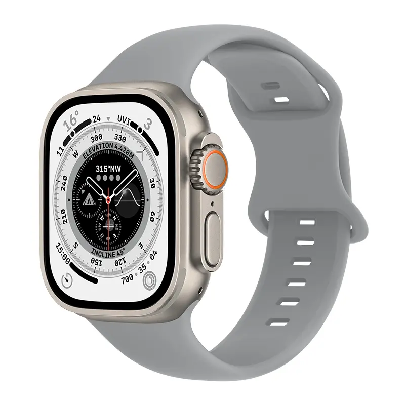 Silikonarmband Apple Watch Series 10 46mm Grå