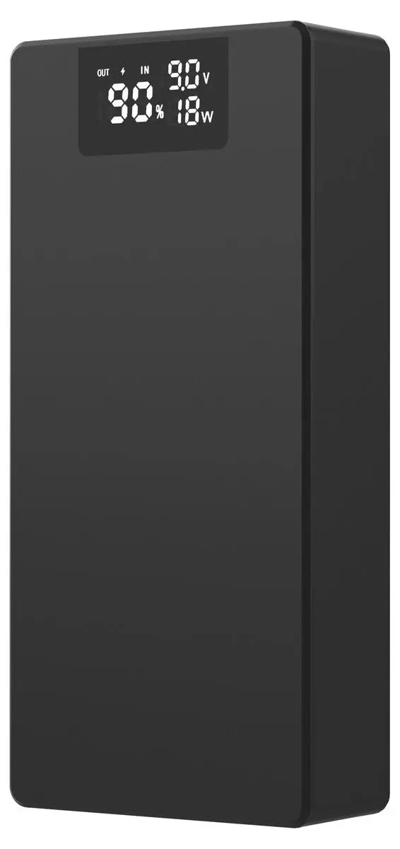 Powerbank USB-A + USB-C med Display 20000 mAh PD 20W Svart
