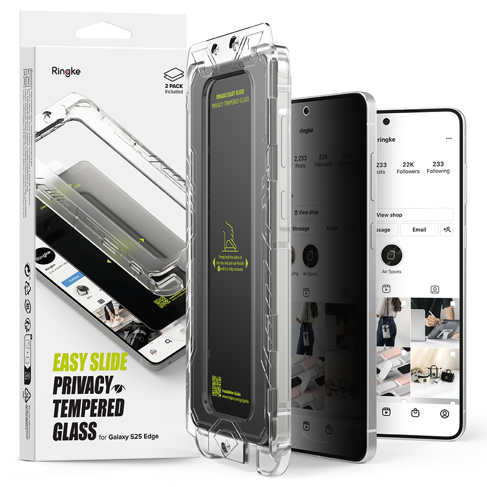 Ringke Easy Slide Privacy Glass (2-pack) Samsung Galaxy S25 Edge