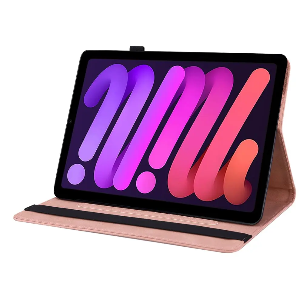 Läderfodral Fjärilar Apple iPad Mini 6th Gen (2021) Rosa