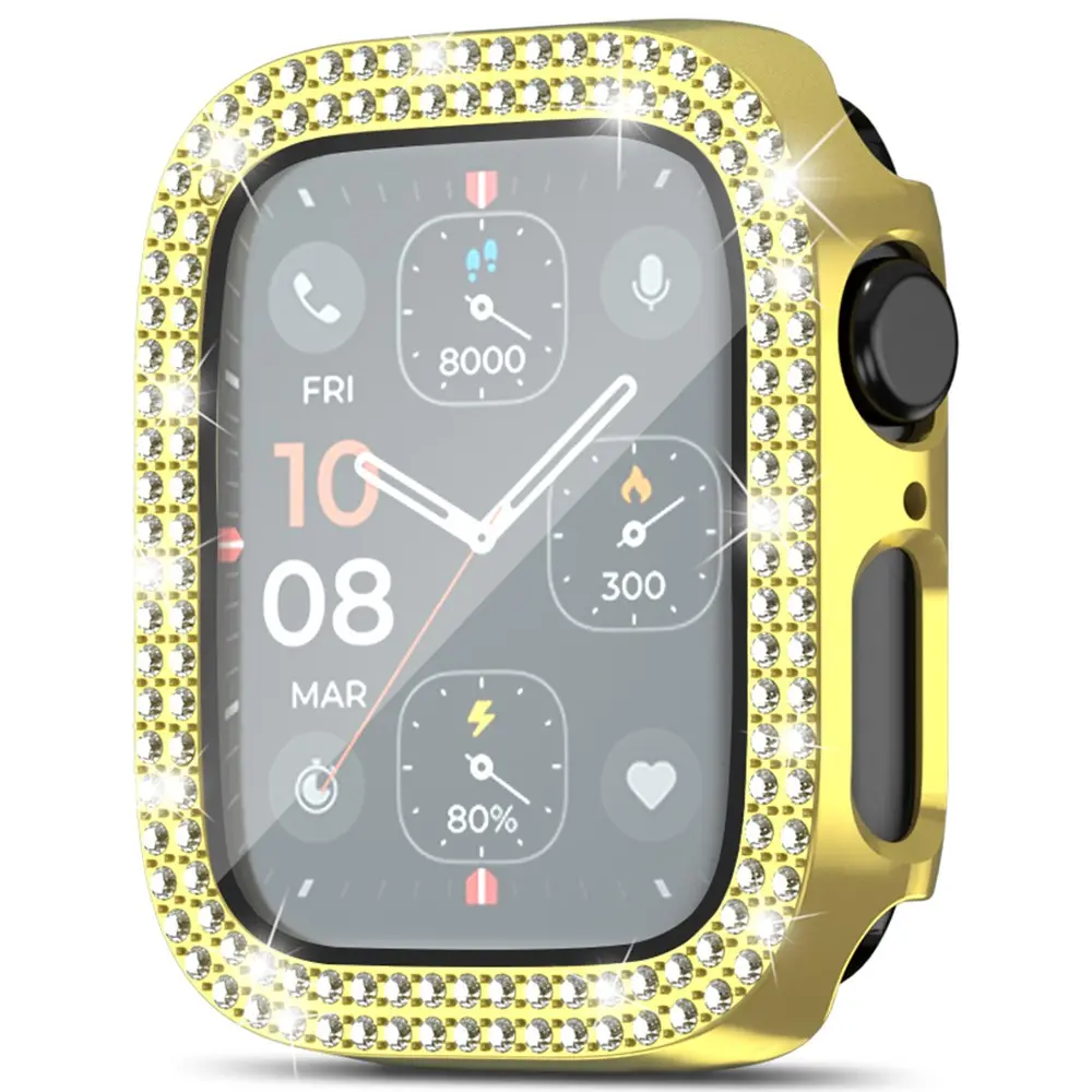 Full Cover Case Rhinestone Apple Watch SE 40mm Guld
