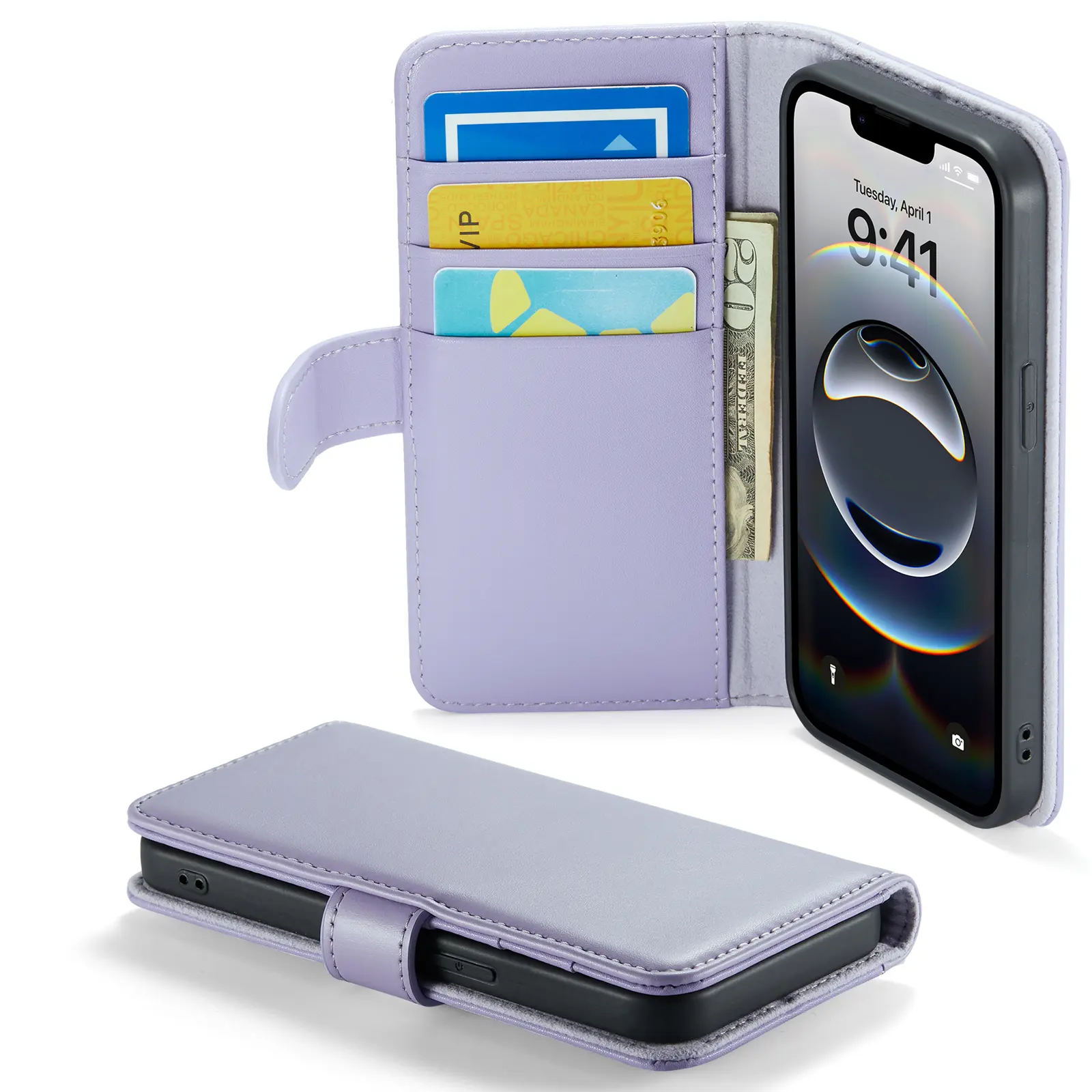 Ægte Læderetui iPhone 12/iPhone 12 Pro Lilla