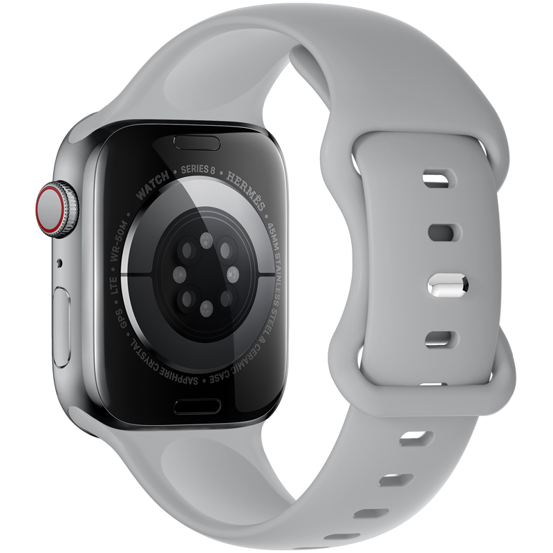 Silikonarmband Apple Watch Series 10 46mm Grå