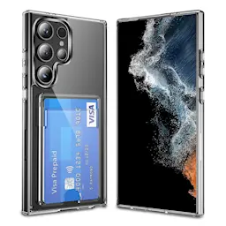 Hybridskal Kortfack Samsung Galaxy S24 Ultra Genomskinlig