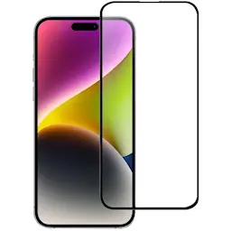 Heltäckande Härdat Glas Skärmskydd iPhone 15 Pro Max svart