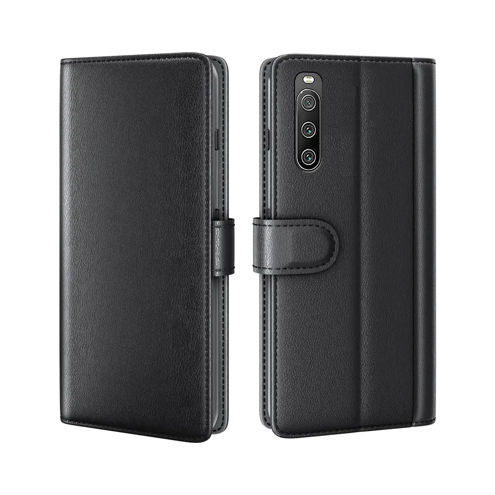 Ægte Læderetui Sony Xperia 10 IV Sort