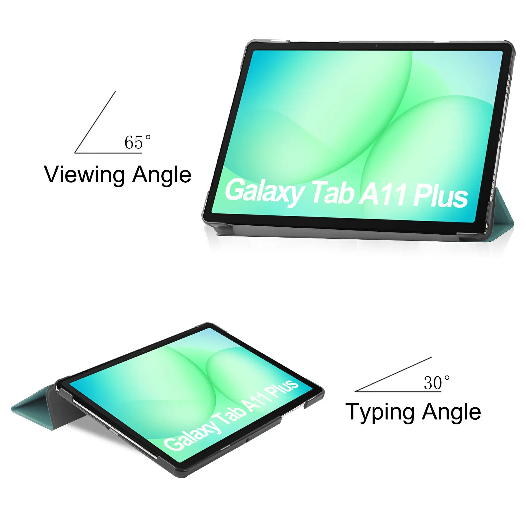 Fodral Tri-fold Samsung Galaxy Tab A11 Plus Grön