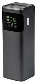 Powerbank med display 24000 mAh USB-A + USB-C 140W Sort