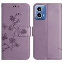 Læderetui Sommerfugle Motorola Moto G35 Lilla