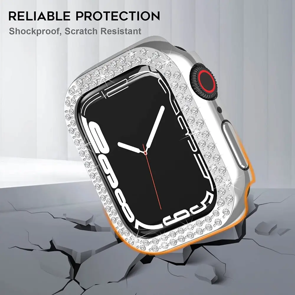 Rhinestone Skal Apple Watch SE 3 44mm silver