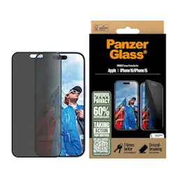 iPhone 16 Privacy skjermbeskytter med installasjonsramme - Ultra Wide Fit