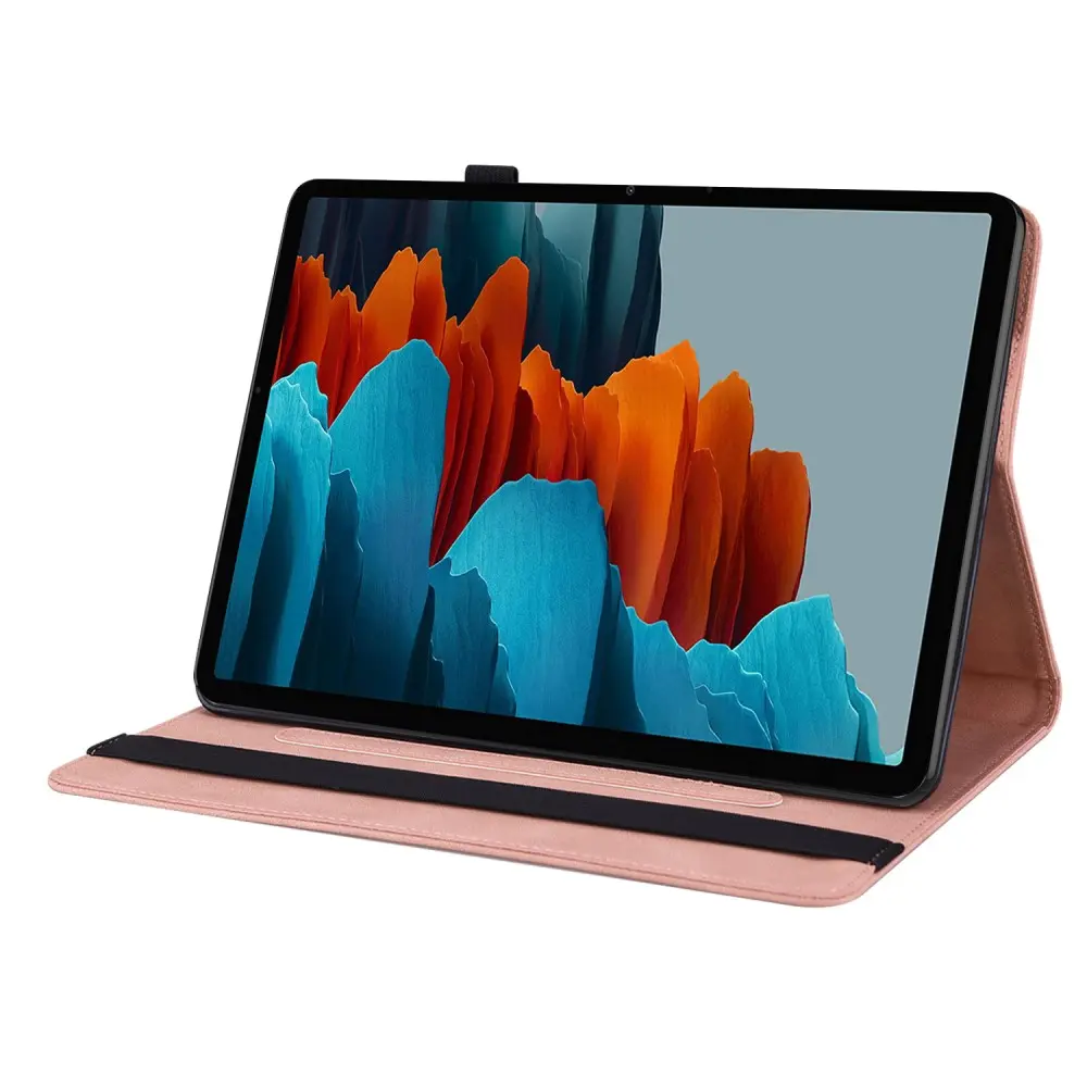 Läderfodral Fjärilar Samsung Galaxy Tab S10 FE Rosa