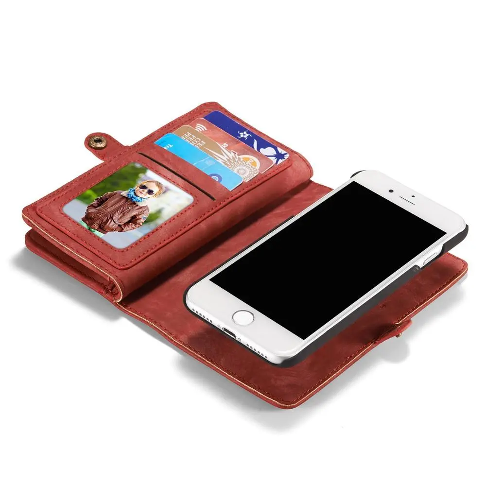 Multi-slot Plånboksfodral iPhone SE 2022 Röd