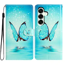 Mobiltaske Samsung Galaxy A17 blå sommerfugle