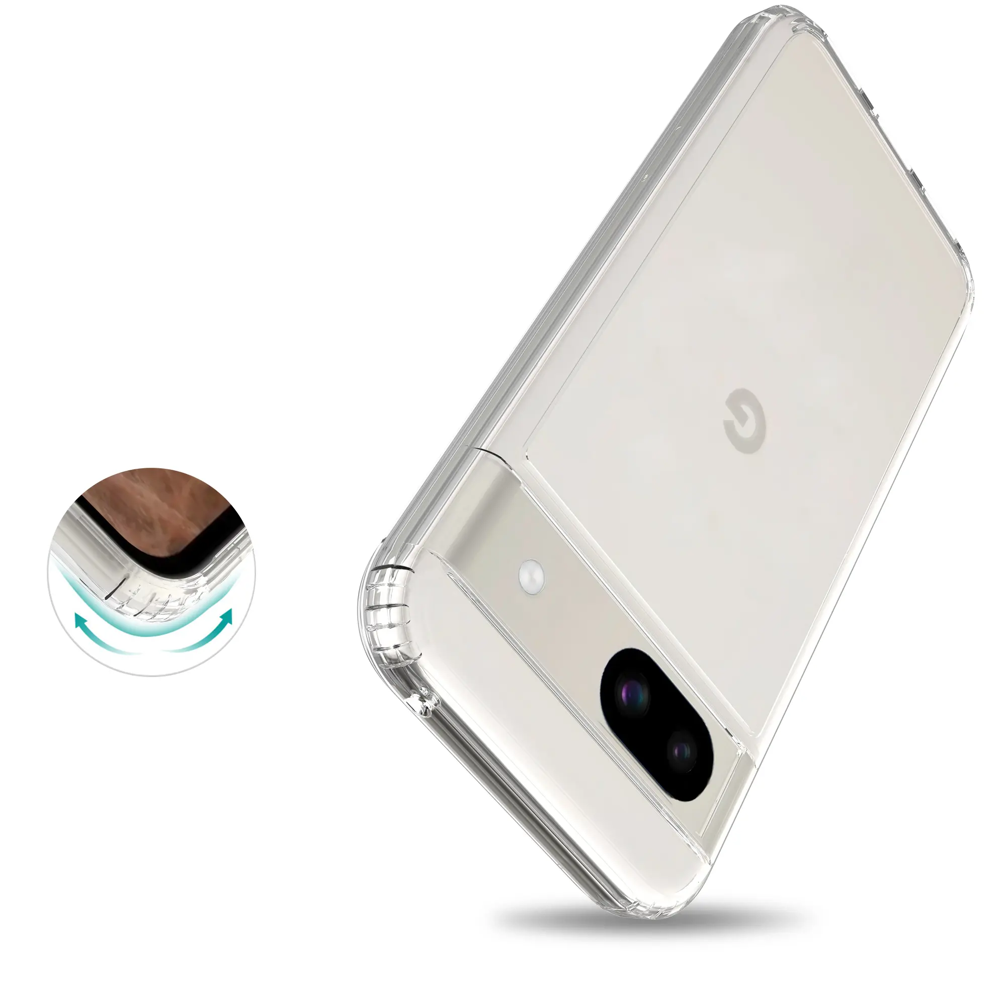 Hybridskal Google Pixel 8a Genomskinlig