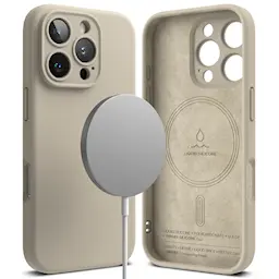 Silicone Magnetic Case iPhone 16 Pro Stone