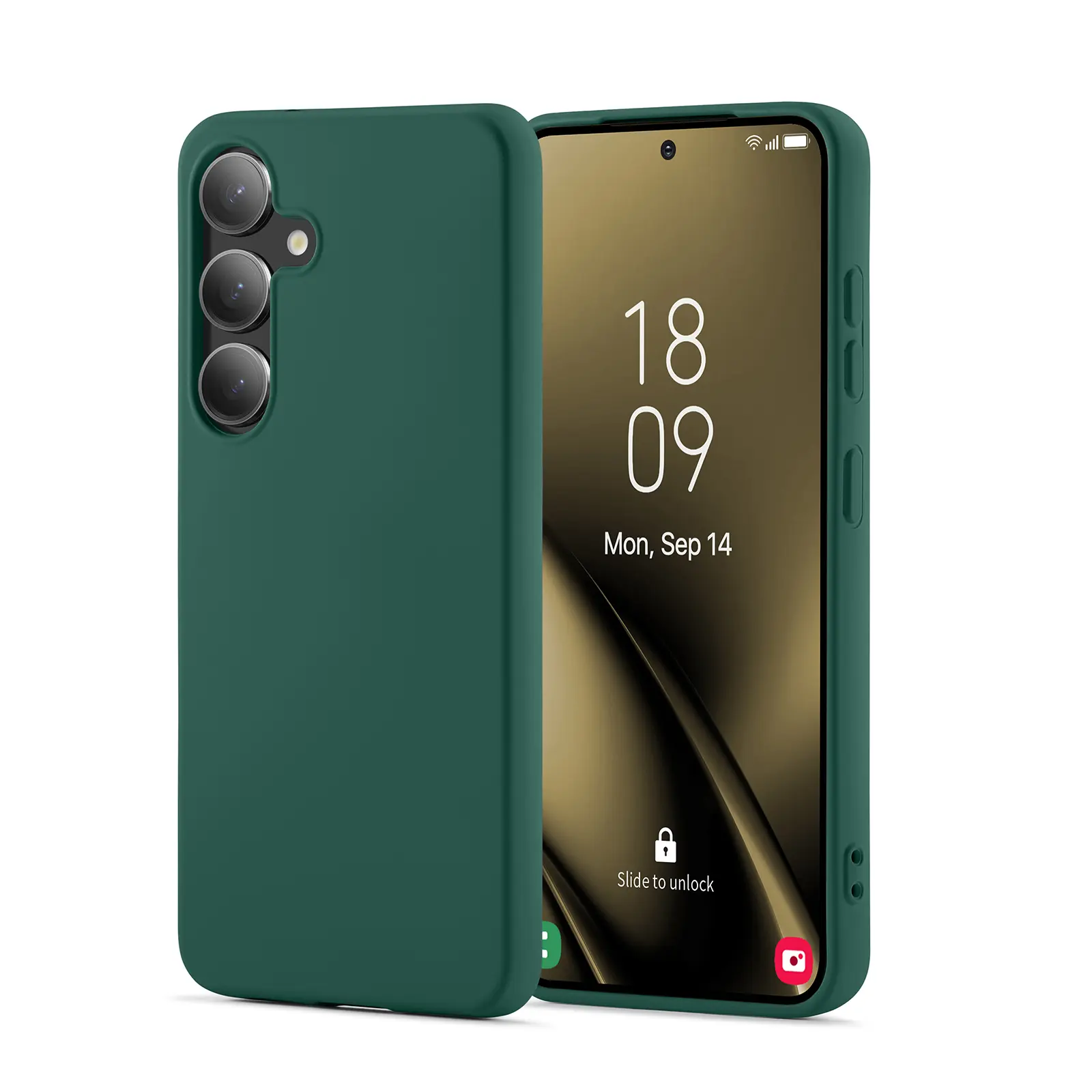 Samsung Galaxy S25 Plus Mobilcover i TPU, Mørkegrøn