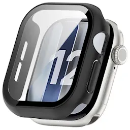 Apple Watch Series 12 47mm cover med indbygget skærmbeskytter, Sort