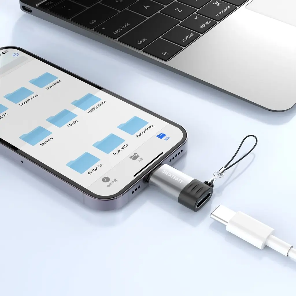 USB-C till Lightning adapter Grå