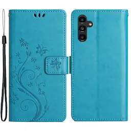 Læderetui Sommerfugle Samsung Galaxy A15 Blå