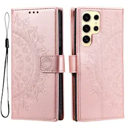 Läderfodral Mandala Samsung Galaxy S25 Ultra roséguld