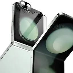 Samsung Galaxy Z Flip 6 Ytterskärmskydd & linsskydd i härdat glas Svart