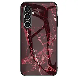 Skal Härdat Glas Samsung Galaxy S24 Röd marmor