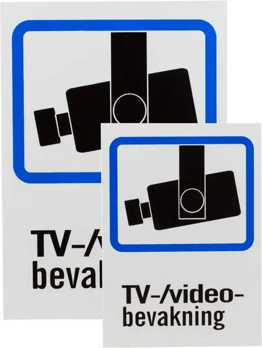 Skylt för TV/Video-bevakning - 2-pack A4 & A5-format