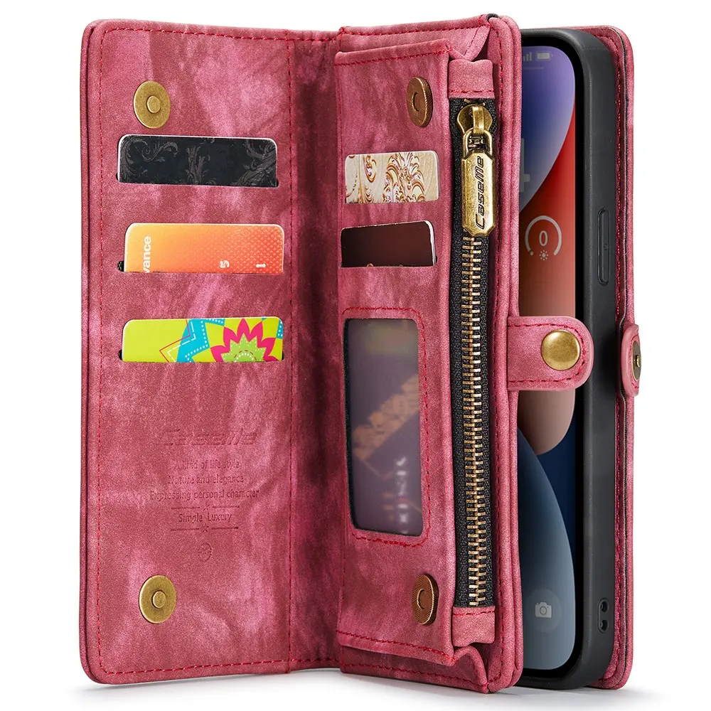 Multi-slot Plånboksfodral iPhone 15 Röd