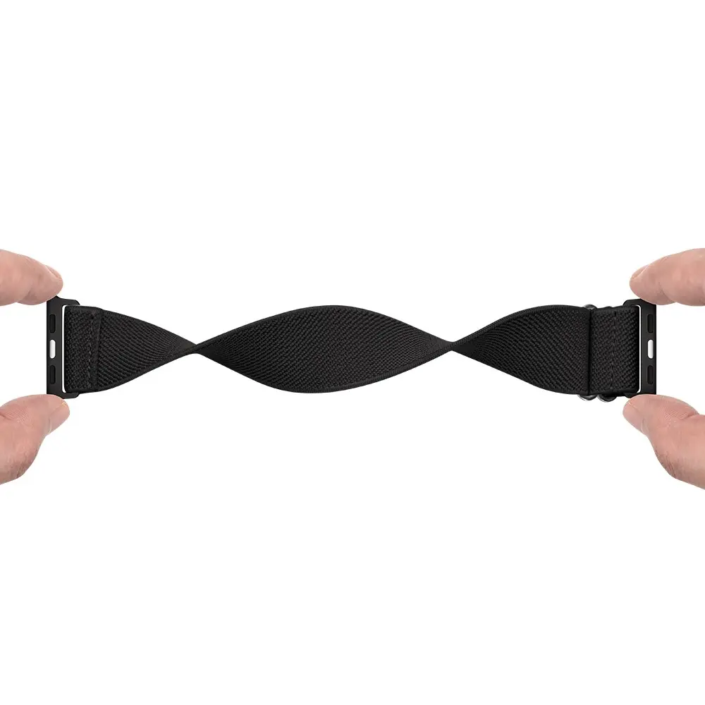 Elastiskt Nylonarmband Apple Watch Series 1-3 38mm Mörkbrun