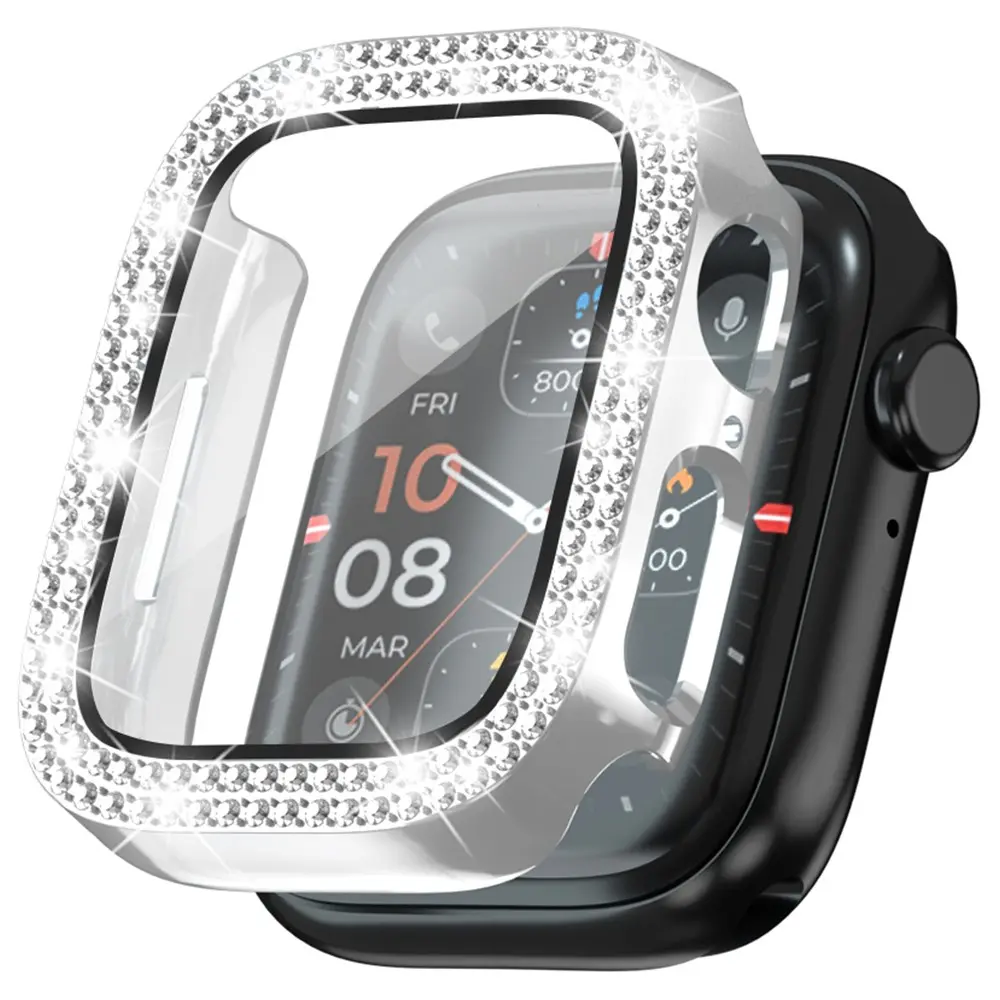 Full Cover Case Rhinestone Apple Watch SE 3 40mm Sølv