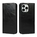 Mobiltaske Ægte Læder iPhone 12/iPhone 12 Pro Sort