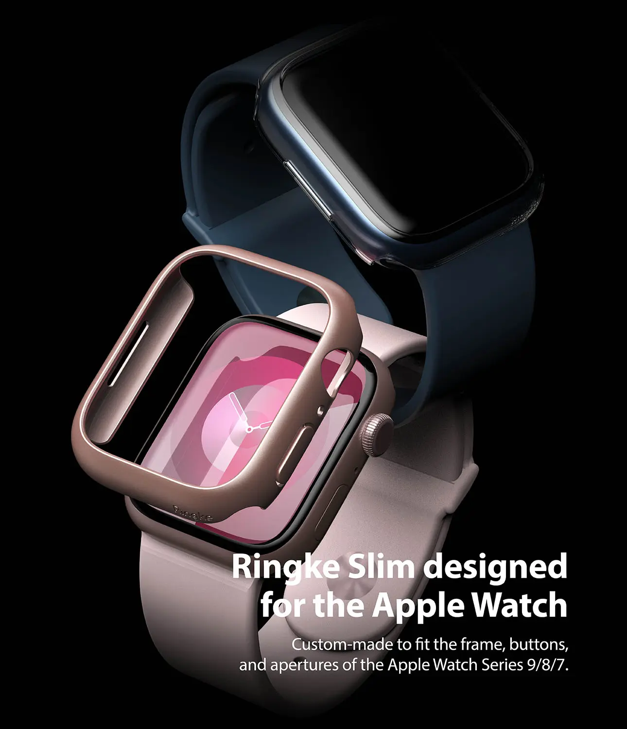 Slim Case (2-pack) Apple Watch Series 7 41mm Pink & Clear