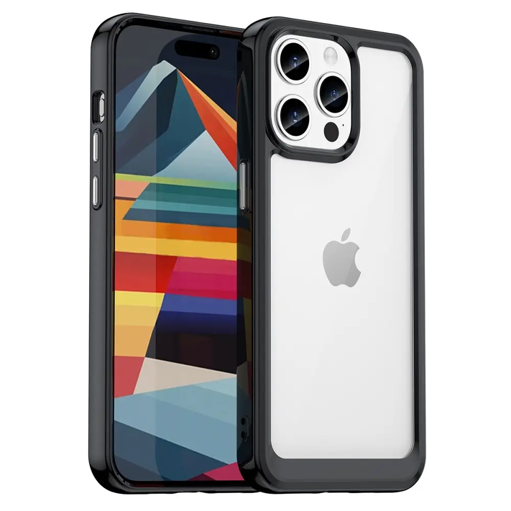 Hybridcover iPhone 15 Pro Sort