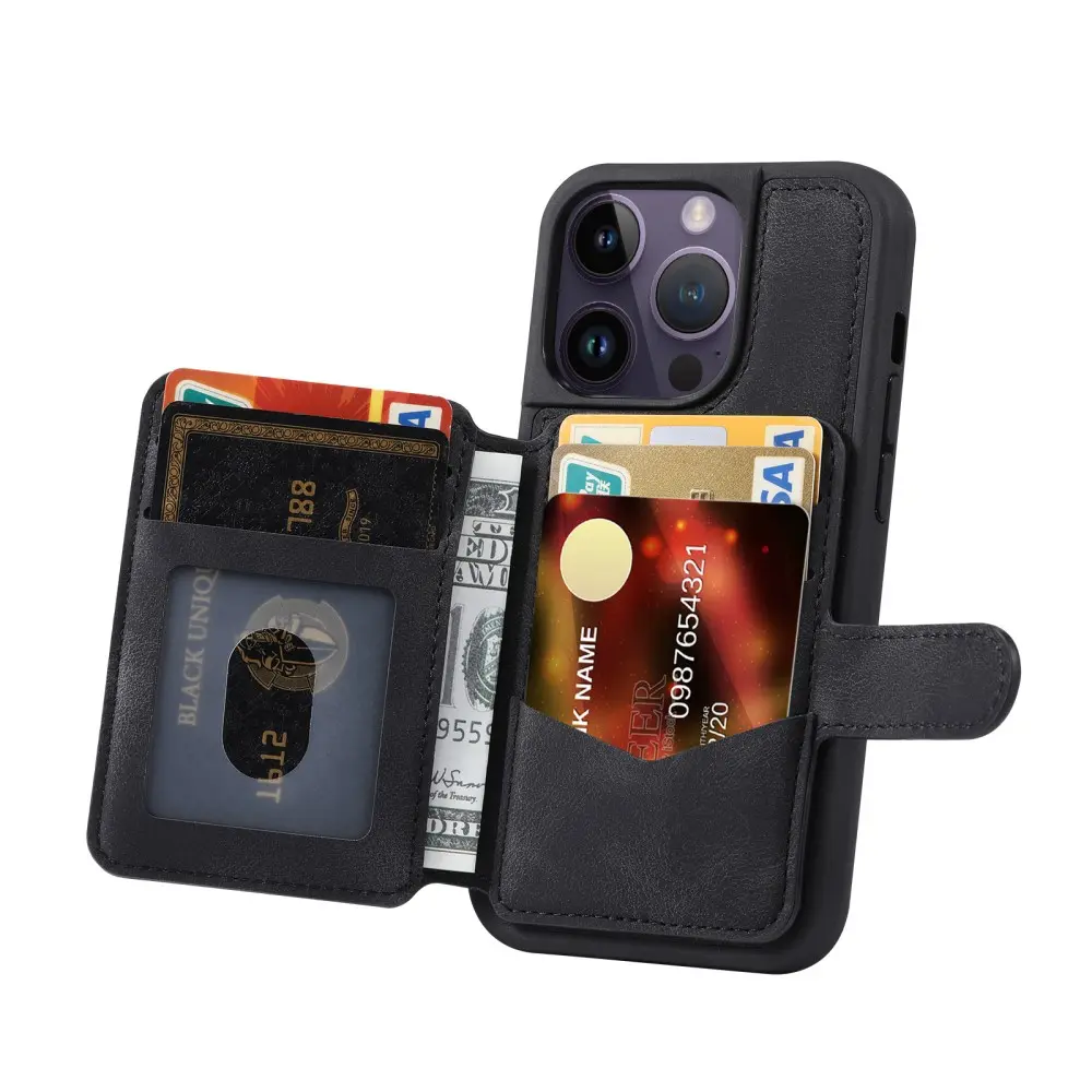 Skal Multi-slot RFID-skydd iPhone 12 Pro Max svart