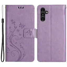 Lærveske Sommerfugler Samsung Galaxy A25 Lilla