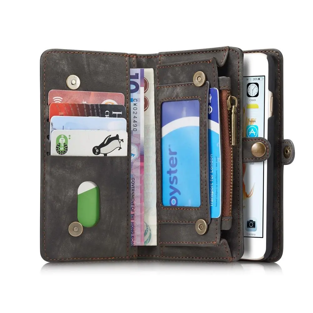 Multi-slot Plånboksfodral iPhone 6/6S Grå